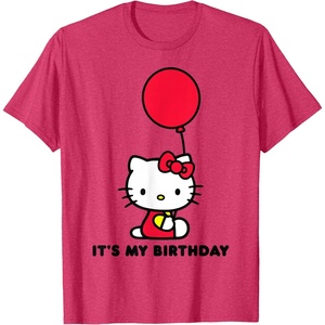 image:imageHello Kitty Its My Birthday TShirt SmallRed Heather
