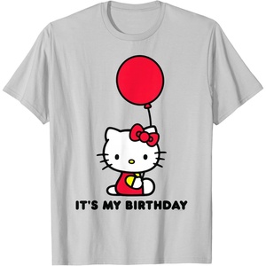 image:imageHello Kitty Its My Birthday TShirt SmallSilver Grey