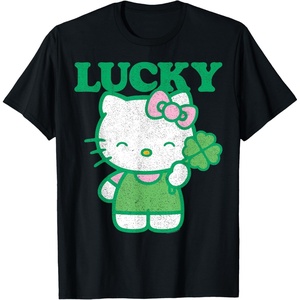 image:imageHello Kitty Lucky Clover Tee Shirt TShirtBlack