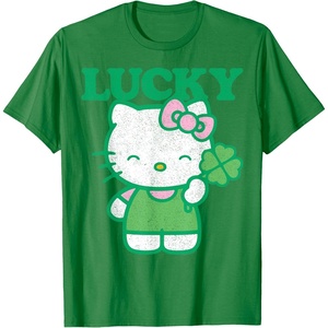 image:imageHello Kitty Lucky Clover Tee Shirt TShirtKelly Green