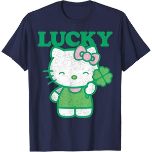 image:imageHello Kitty Lucky Clover Tee Shirt TShirtNavy Blue