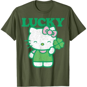 image:imageHello Kitty Lucky Clover Tee Shirt TShirtOlive Green