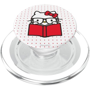 image:imageHello Kitty Nerd Glasses Book Studying PopSockets Adhesive PopGripMagnetic PopGrip