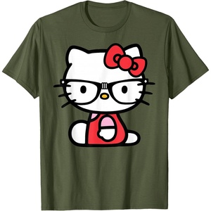 image:imageHello Kitty Nerd Glasses TShirtOlive Green