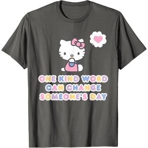 image:imageHello Kitty One Kind Word Can Change Someones Day TShirt SmallAsphalt Grey