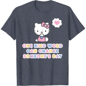 image:imageHello Kitty One Kind Word Can Change Someones Day TShirt SmallHeather Blue