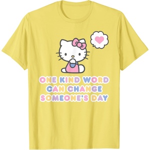 image:imageHello Kitty One Kind Word Can Change Someones Day TShirt SmallLemon Yellow