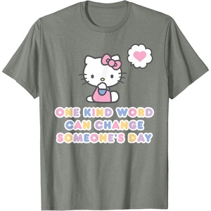 image:imageHello Kitty One Kind Word Can Change Someones Day TShirt SmallOlive Heather