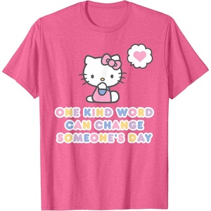 image:imageHello Kitty One Kind Word Can Change Someones Day TShirt SmallPink Heather