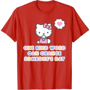 image:imageHello Kitty One Kind Word Can Change Someones Day TShirt SmallRed