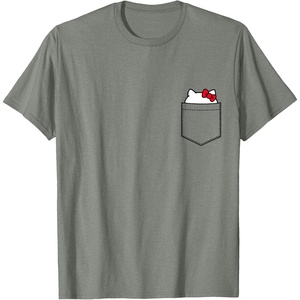 image:imageHello Kitty Peeking Pocket Tee Shirt TShirtOlive Heather