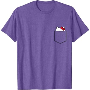 image:imageHello Kitty Peeking Pocket Tee Shirt TShirtPurple Heather