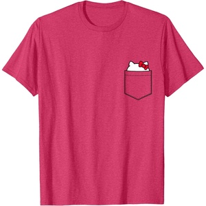 image:imageHello Kitty Peeking Pocket Tee Shirt TShirtRed Heather