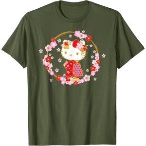 image:imageHello Kitty Sakura Spring TShirtOlive Green