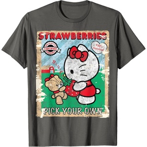 image:imageHello Kitty Strawberry Picking Farm TShirt SmallAsphalt Grey