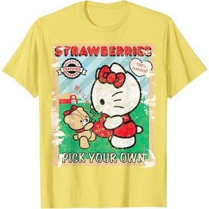 image:imageHello Kitty Strawberry Picking Farm TShirt SmallLemon Yellow