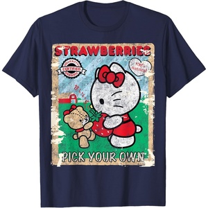 image:imageHello Kitty Strawberry Picking Farm TShirt SmallNavy Blue