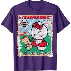 image:imageHello Kitty Strawberry Picking Farm TShirt SmallPurple
