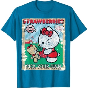 image:imageHello Kitty Strawberry Picking Farm TShirt SmallSapphire Blue