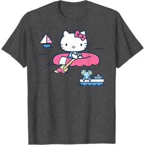 image:imageHello Kitty Summer Boat TShirtDark Heather Grey