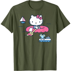 image:imageHello Kitty Summer Boat TShirtOlive Green