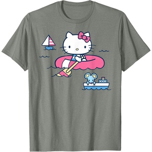 image:imageHello Kitty Summer Boat TShirtOlive Heather