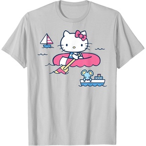 image:imageHello Kitty Summer Boat TShirtSilver Grey
