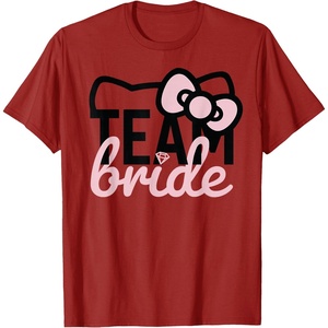 image:imageHello Kitty Team Bride for Bridal Party Bridesmaid TShirt SmallCranberry Red