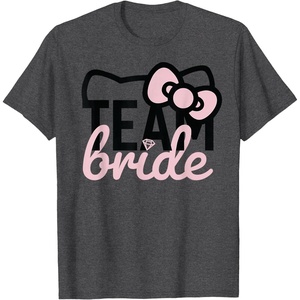 image:imageHello Kitty Team Bride for Bridal Party Bridesmaid TShirt SmallDark Heather Grey