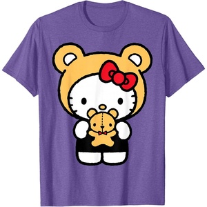image:imageHello Kitty Teddy Bear Dress Up TShirt SmallPurple Heather