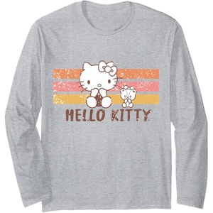 image:imageHello Kitty Vintage Stripes Long Sleeve TShirtHeather Grey