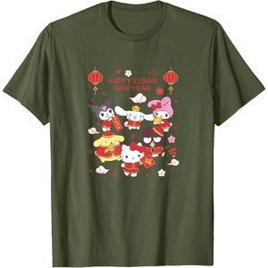 image:imageHello Kitty and Friends Happy Lunar New Year TShirtOlive Green