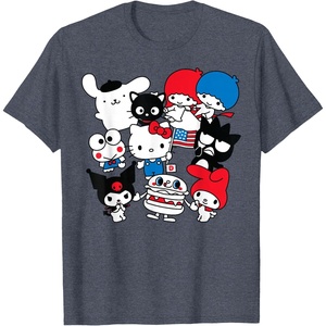 image:imageHello Kitty and Friends Hello Sanrio USA Americana TShirtHeather Blue