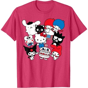 image:imageHello Kitty and Friends Hello Sanrio USA Americana TShirtRed Heather