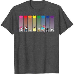 image:imageHello Kitty and Friends Sanrio Rainbow TShirtDark Heather Grey