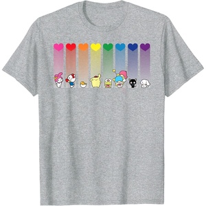 image:imageHello Kitty and Friends Sanrio Rainbow TShirtHeather Grey