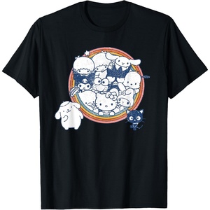 image:imageHello Kitty and Friends Vintage Rainbow Circle TShirtBlack