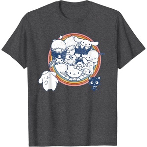 image:imageHello Kitty and Friends Vintage Rainbow Circle TShirtDark Heather Grey