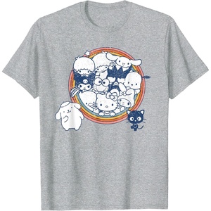 image:imageHello Kitty and Friends Vintage Rainbow Circle TShirtHeather Grey