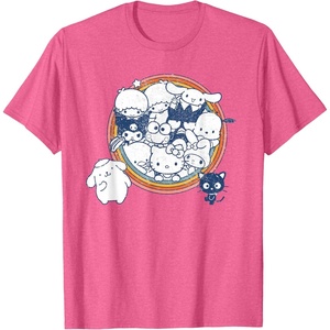 image:imageHello Kitty and Friends Vintage Rainbow Circle TShirtPink Heather