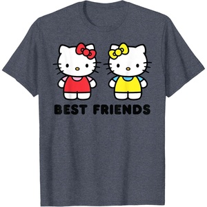 image:imageHello Kitty and Mimmy Best Friends Sisters Twins TShirtHeather Blue