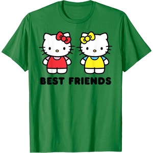 image:imageHello Kitty and Mimmy Best Friends Sisters Twins TShirtKelly Green