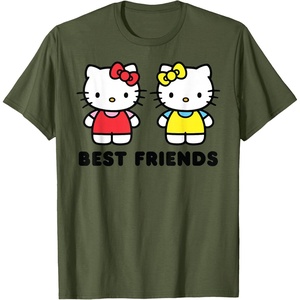 image:imageHello Kitty and Mimmy Best Friends Sisters Twins TShirtOlive Green