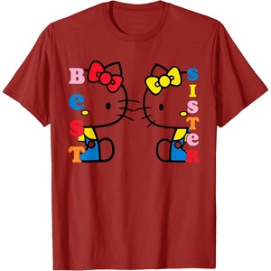 image:imageHello Kitty and Mimmy Best Sister Tee Shirt TShirtCranberry Red