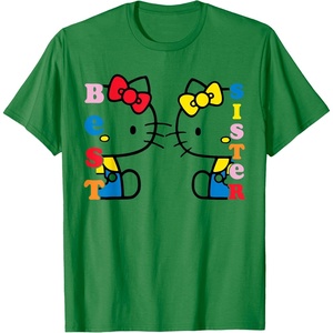 image:imageHello Kitty and Mimmy Best Sister Tee Shirt TShirtKelly Green