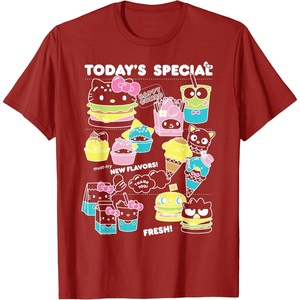 image:imageHello Sanrio Kawaii Burger Shop Foodie Menu Tee Shirt TShirtCranberry Red