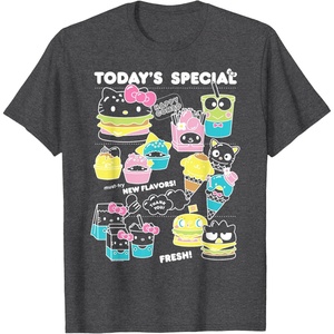 image:imageHello Sanrio Kawaii Burger Shop Foodie Menu Tee Shirt TShirtDark Heather Grey