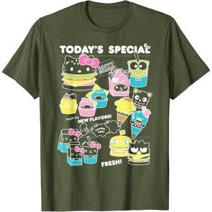 image:imageHello Sanrio Kawaii Burger Shop Foodie Menu Tee Shirt TShirtOlive Green