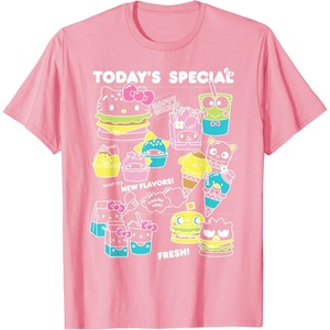 image:imageHello Sanrio Kawaii Burger Shop Foodie Menu Tee Shirt TShirtPink