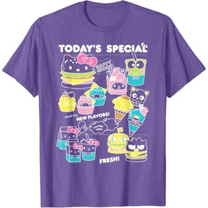 image:imageHello Sanrio Kawaii Burger Shop Foodie Menu Tee Shirt TShirtPurple Heather
